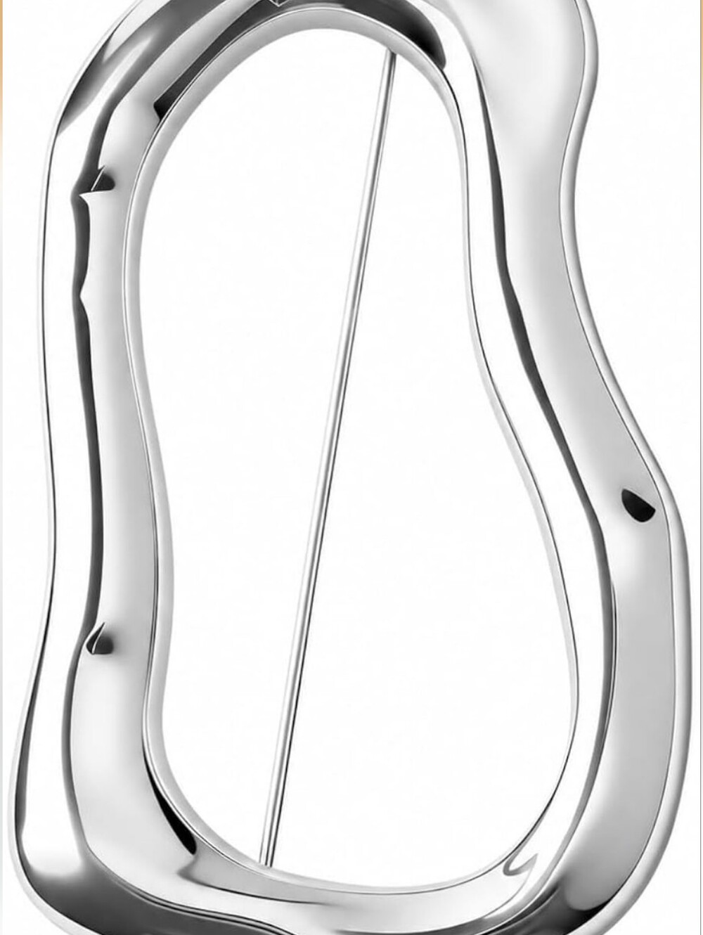 Sleek Organic-Shaped Silver Brooch Brand New ! ✨💕